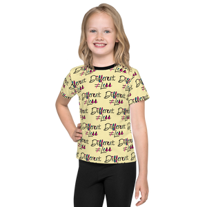 Different Does Not Equal Less (As Seen on Netflix's Raising Dion) Pattern Kids Crew Neck T-shirt