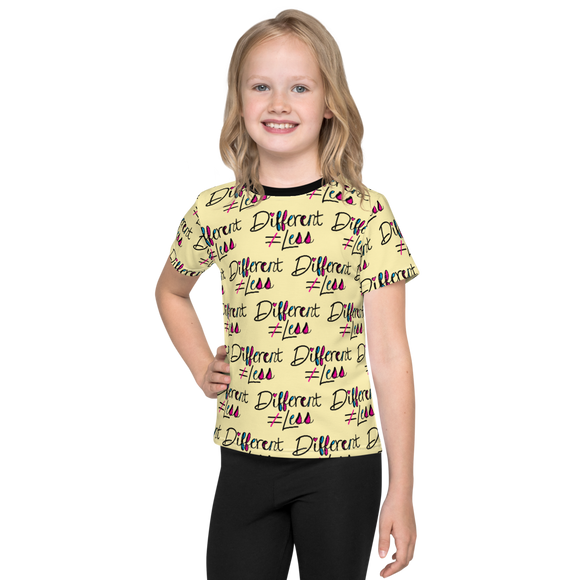 Different Does Not Equal Less (As Seen on Netflix's Raising Dion) Pattern Kids Crew Neck T-shirt