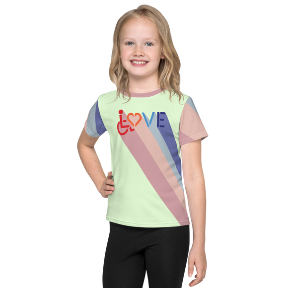 Love for the Disability Community (Rainbow Shadow) Kids Crew Neck T-shirt