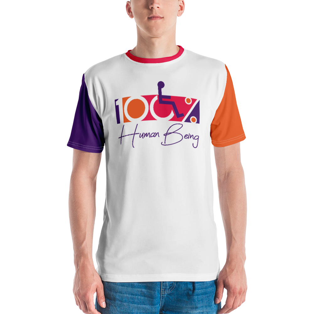 100 Human Being Color Block Men s Crew Neck T shirt Sammi Haney s DisabilityShirts