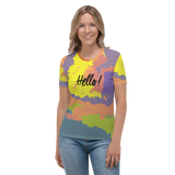 Hello! (Friendly) Colorful Women's Crew Neck T-shirt
