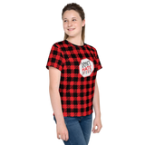Don't Hate Different (Buffalo Plaid Unisex Youth Crew Neck T-shirt)