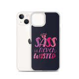 Sass is Never Wasted (Pink on Navy iPhone Case)