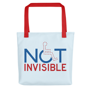 tote bag not invisible disabled disability special needs visible awareness diversity wheelchair inclusion inclusivity impaired acceptance