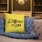 Different Does Not Equal Less (As Seen on Netflix's Raising Dion) 18x18 or 20x12 Pillow
