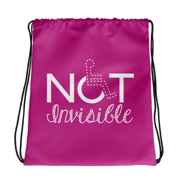drawstring bag invisible disability special needs awareness diversity wheelchair inclusion inclusivity acceptance