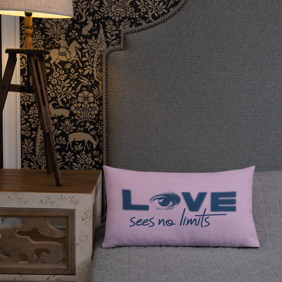 pillow love sees no limits halftone eye luv heart disability special needs expectations future