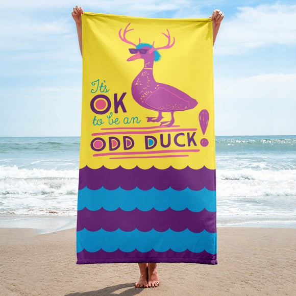 beach towel It’s OK to be an odd duck Raising Dion Esperanza fan Netflix Sammi Haney different bird