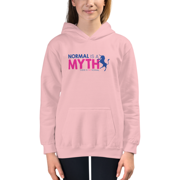 kid's hoodie normal is a myth unicorn peer pressure popularity disability special needs awareness inclusivity acceptance activism