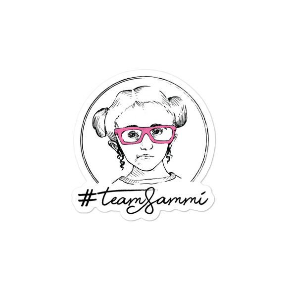 sticker #teamsammi, #sammihaney Raising Dion Esperanza Netflix Sammi Haney fan wheelchair pink glasses disability osteogenesis imperfecta OI
