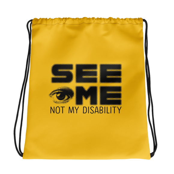 drawstring bag See me not my disability wheelchair invisible acceptance special needs awareness diversity inclusion inclusivity 