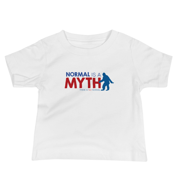 baby shirt normal is a myth big foot yeti sasquatch peer pressure popularity disability special needs awareness inclusivity acceptance activism