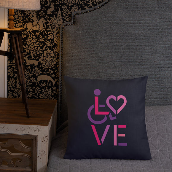 pillow showing love for the special needs community heart disability wheelchair diversity awareness acceptance disabilities inclusivity inclusion