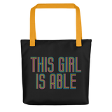 tote bag This Girl is Able abled ability abilities differently abled able-bodied disabilities girl power disability disabled wheelchair
