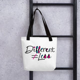 Different Does Not Equal Less (As Seen on Netflix's Raising Dion) White Tote bag