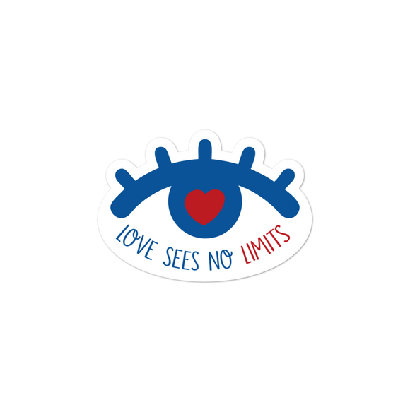 sticker love sees no limits luv heart eye disability special needs expectations future