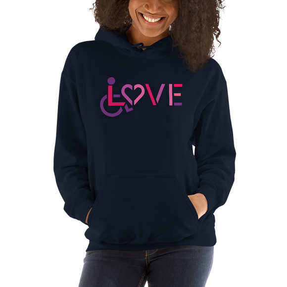 hoodie showing love for the special needs community heart disability wheelchair diversity awareness acceptance disabilities inclusivity inclusion