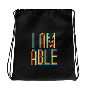 drawstring bag I am Able abled ability abilities differently abled differently-abled able-bodied disabilities people disability disabled wheelchair