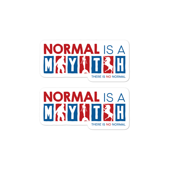 stickers normal is a myth big foot mermaid unicorn peer pressure popularity disability special needs awareness inclusivity acceptance activism