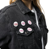 Sassy & Pink 5 Pin Buttons Set