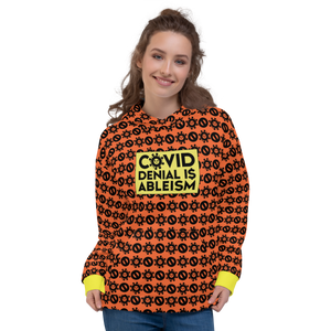 COVID Denial is Ableism (Pattern Unisex Hoodie)