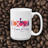 Coffee mug 100% Human Being disabled handicapped disability special needs awareness inclusivity acceptance activism