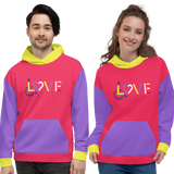 LOVE (for the Disability Community) Unisex Color Block Hoodie