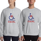 sweater different but equal disability logo equal rights discrimination prejudice ableism special needs awareness diversity wheelchair inclusion acceptance