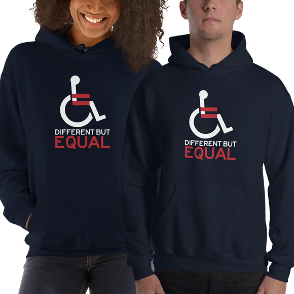 different but equal disability logo equal rights discrimination prejudice ableism special needs awareness diversity wheelchair inclusion acceptance