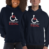 different but equal disability logo equal rights discrimination prejudice ableism special needs awareness diversity wheelchair inclusion acceptance