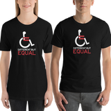 shirt different but equal disability logo equal rights discrimination prejudice ableism special needs awareness diversity wheelchair inclusion acceptance