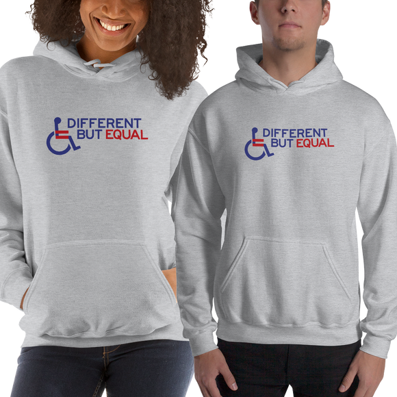 hoodie different but equal disability logo equal rights discrimination prejudice ableism special needs awareness diversity wheelchair inclusion acceptance