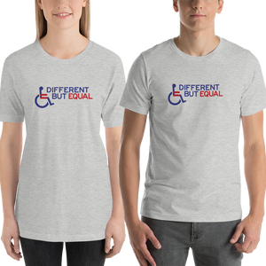 shirt different but equal disability logo equal rights discrimination prejudice ableism special needs awareness diversity wheelchair inclusion acceptance