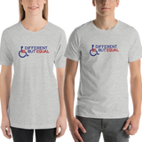 shirt different but equal disability logo equal rights discrimination prejudice ableism special needs awareness diversity wheelchair inclusion acceptance