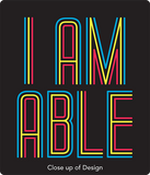 I am Able (Color Block Unisex Kids Crew Neck T-shirt)