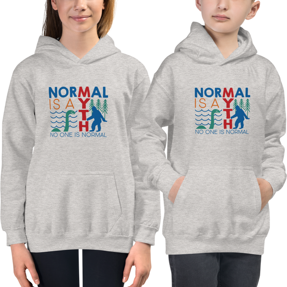 kids hoodie normal is a myth big foot loch ness lochness yeti sasquatch disability special needs awareness inclusivity acceptance activism