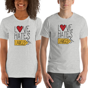 Shirt Love Hates Labels disability special needs awareness diversity wheelchair inclusion inclusivity acceptance