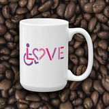 mug showing love for the special needs community heart disability wheelchair diversity awareness acceptance disabilities inclusivity inclusion