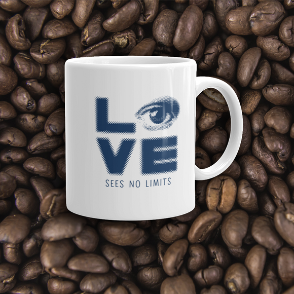 coffee mug love sees no limits halftone eye luv heart disability special needs expectations future
