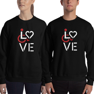 sweatshirt showing love for the special needs community heart disability wheelchair diversity awareness acceptance disabilities inclusivity inclusion
