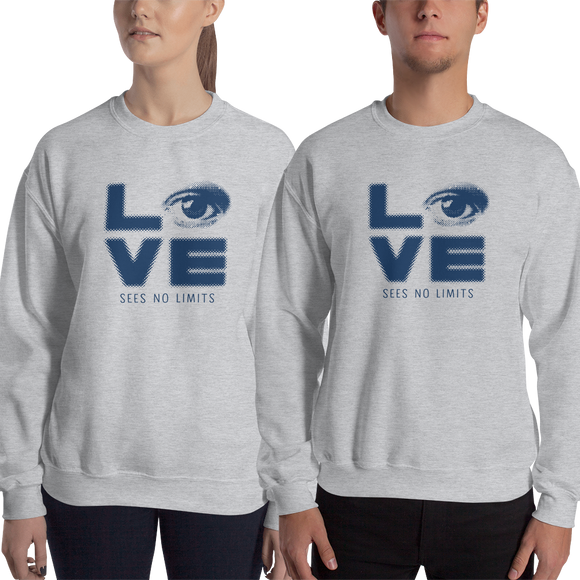 sweatshirt Shirt love sees no limits halftone eye luv heart disability special needs expectations future