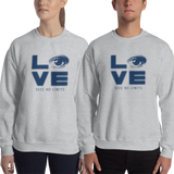 sweatshirt Shirt love sees no limits halftone eye luv heart disability special needs expectations future
