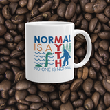 coffee mug normal is a myth big foot loch ness lochness yeti sasquatch disability special needs awareness inclusivity acceptance activism