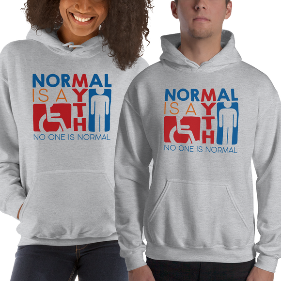 hoodie Normal is a myth sign icons people disabled handicapped able-bodied non-disabled popularity disability special needs