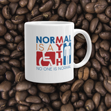 coffee mug Normal is a myth sign icons people disabled handicapped able-bodied non-disabled popularity disability special needs