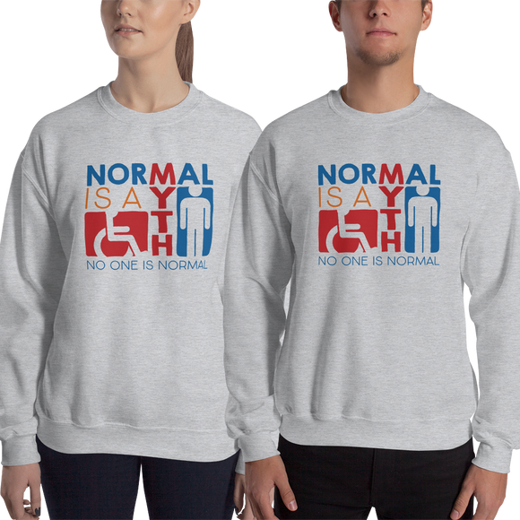 sweatshirt Normal is a myth sign icons people disabled handicapped able-bodied non-disabled popularity disability special needs