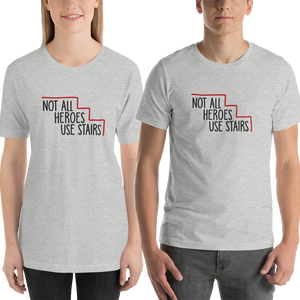 shirt Not All Heroes Use Stairs hero role model super star ableism disability rights inclusion wheelchair disability inclusive disabilities