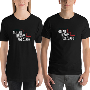 shirt Not All Heroes Use Stairs hero role model super star ableism disability rights inclusion wheelchair disability inclusive disabilities