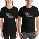 shirt Not All Heroes Use Stairs hero role model super star ableism disability rights inclusion wheelchair disability inclusive disabilities