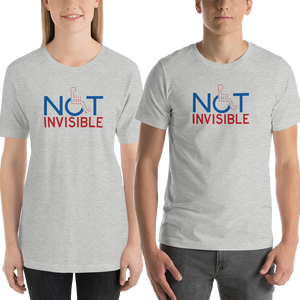 Shirt not invisible disabled disability special needs visible awareness diversity wheelchair inclusion inclusivity impaired acceptance
